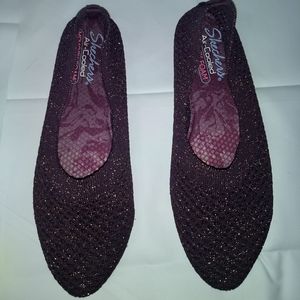 Skechers memory foam purple and gold slip-on